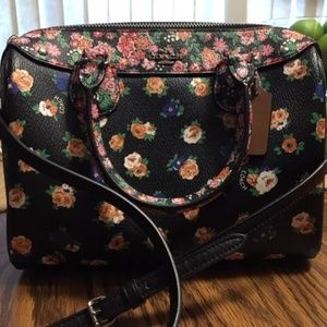 Coach Black/Floral Cross Body Purse